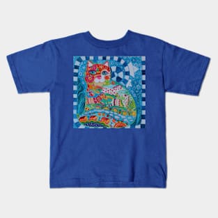 blue cat Kids T-Shirt